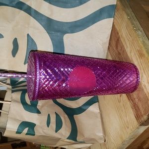 NWT Starbucks Valentines 2023 Purple Pink Taffy Jeweled Cold Cup Venti 24 oz
